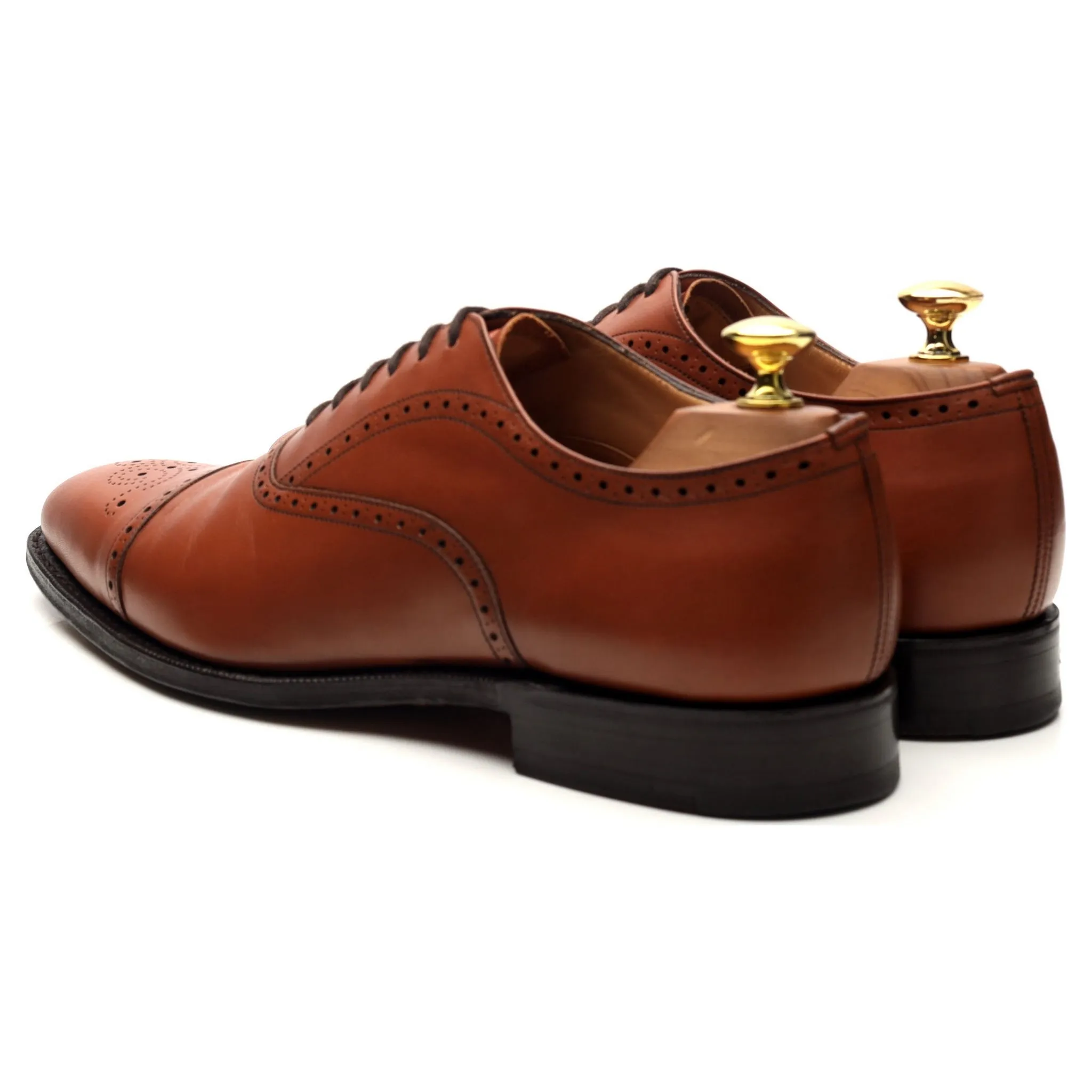 'Hawthorn' Tan Brown Leather Oxford Brogues UK 8 F