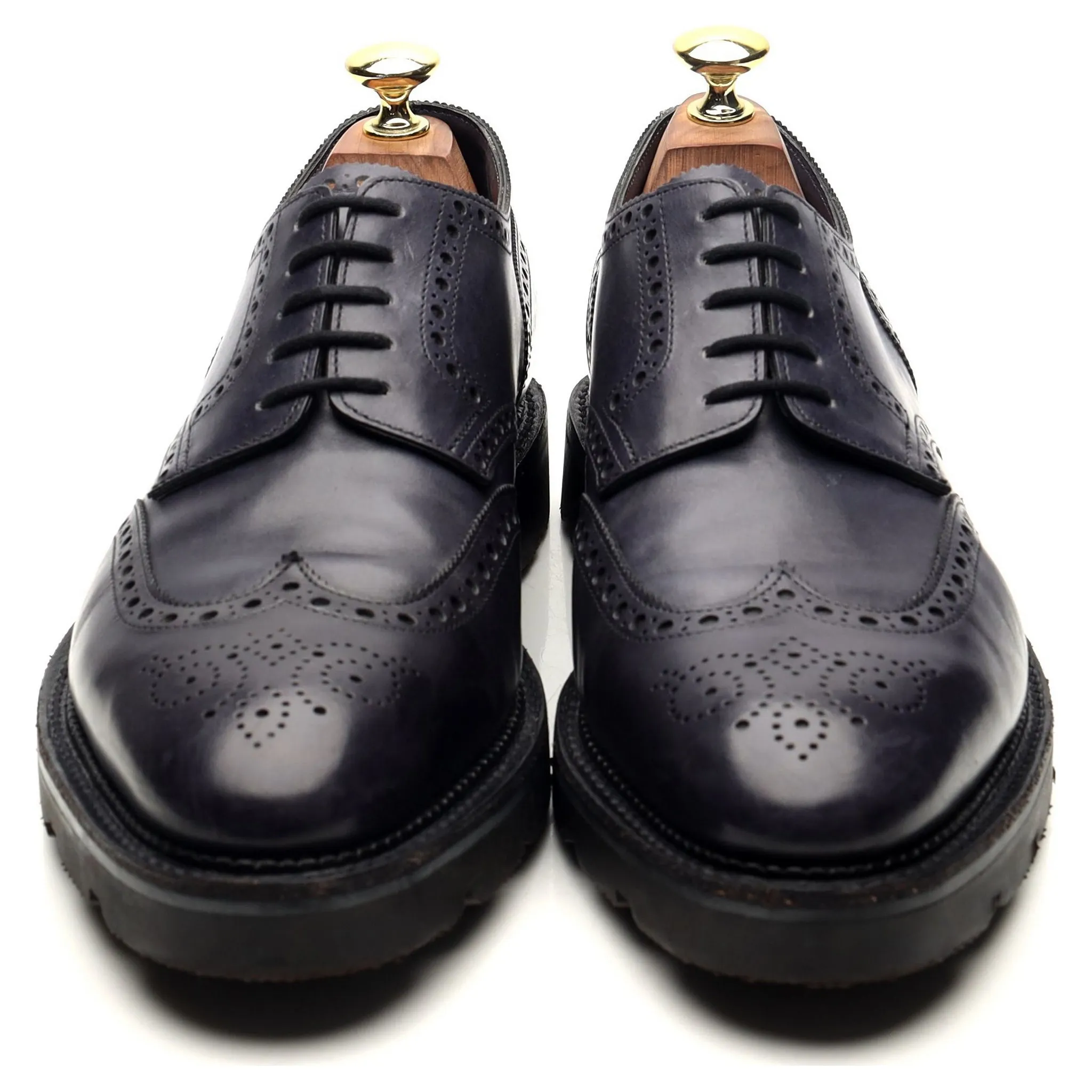 'Hayle' Navy Blue Leather Derby Brogues UK 7.5 E