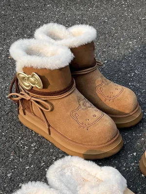 Hello Kitty co-branded furry snow boots