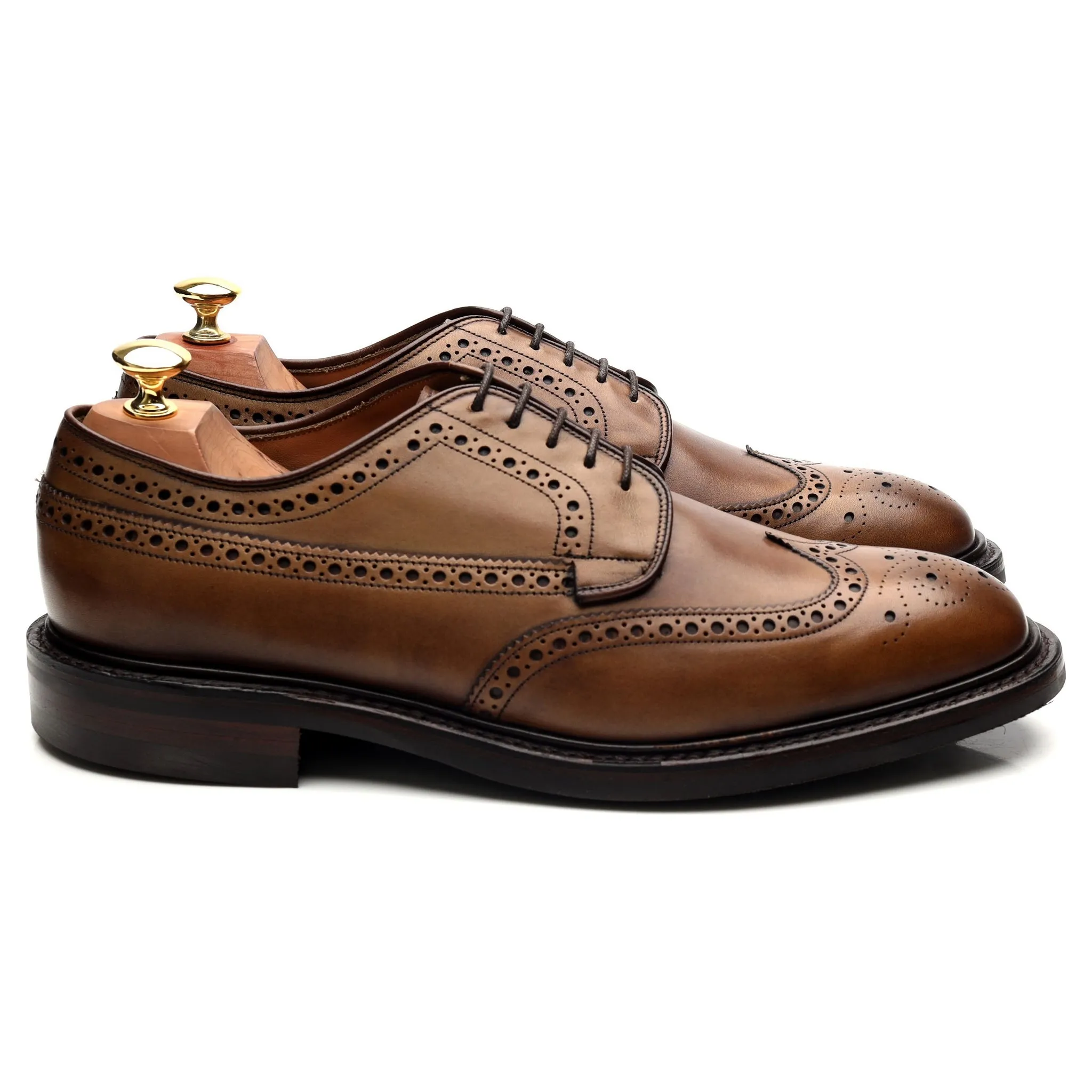 Herring 'Canning' Brown Leather Derby Brogues UK 9.5 F