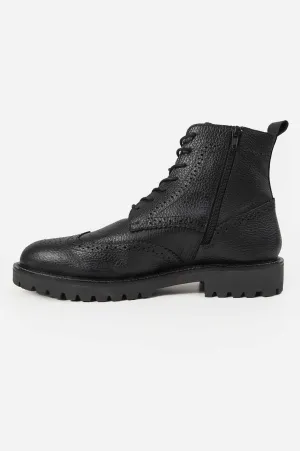 HIGH-TOP LEATHER BROGUES