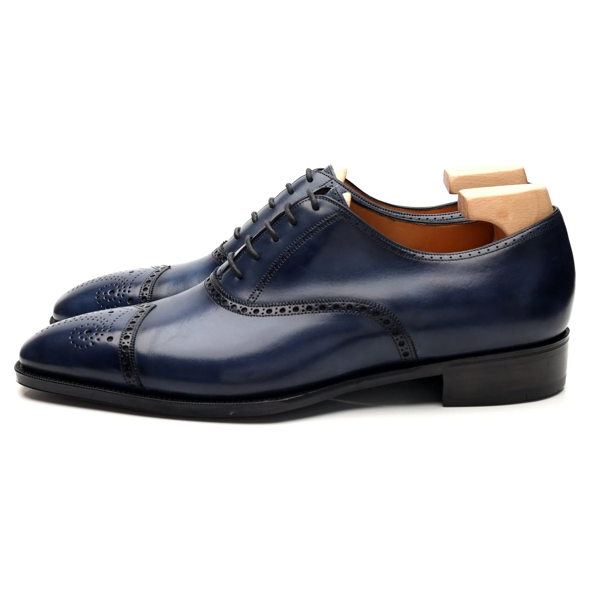 'Highland' Blue Leather Oxford Brogues UK 8.5 E