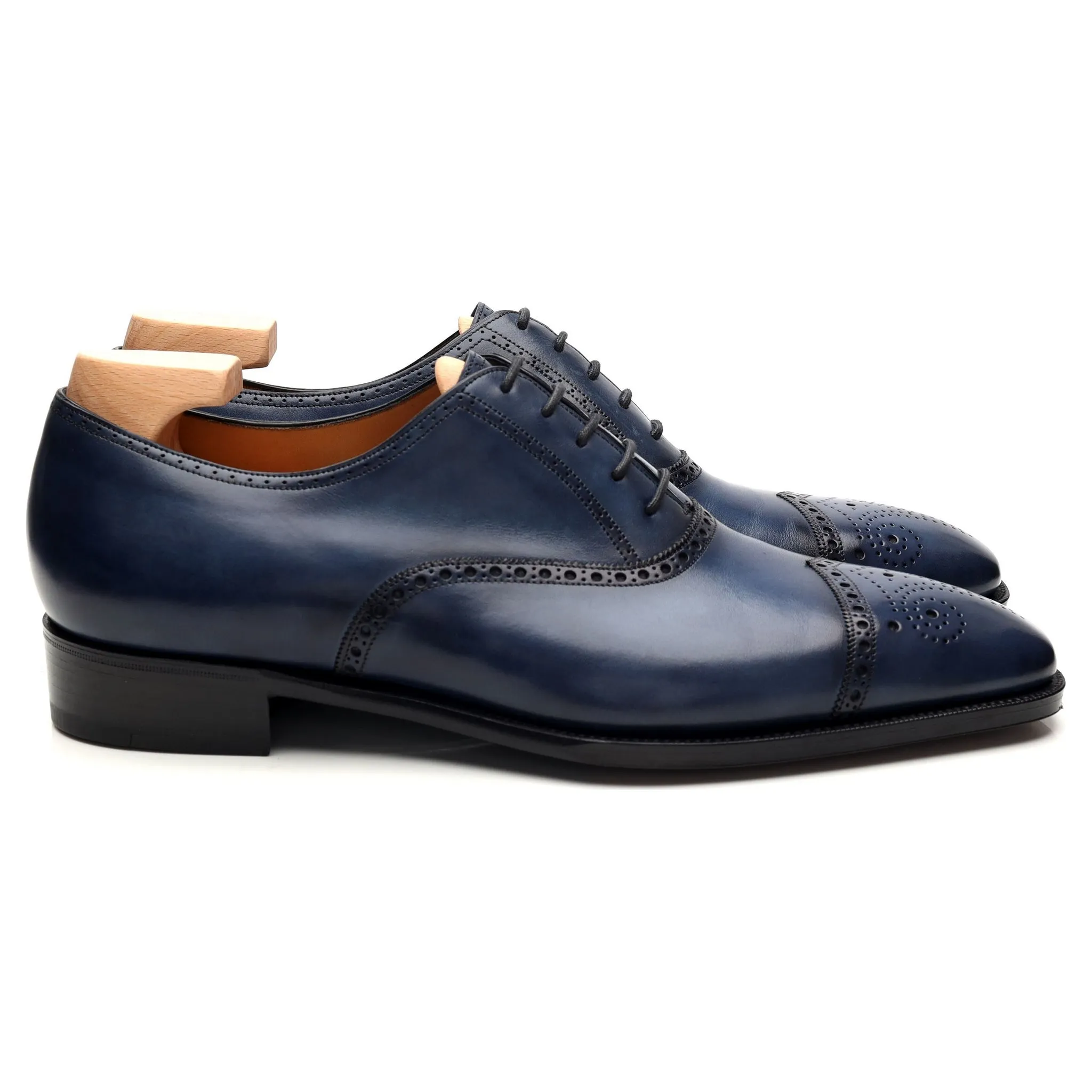 'Highland' Blue Leather Oxford Brogues UK 8.5 E