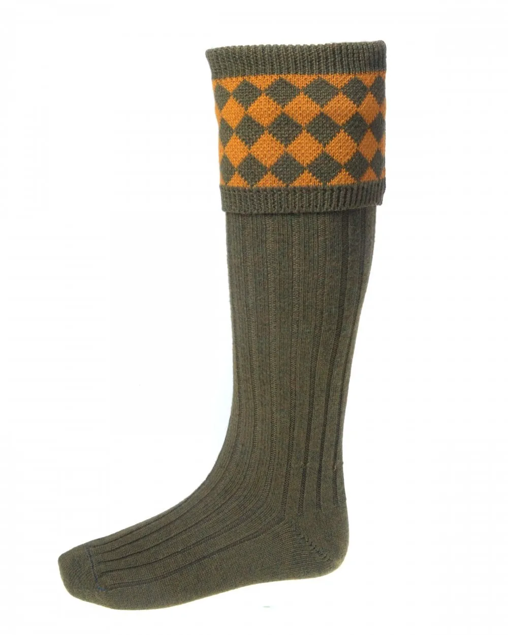 House of Cheviot Chessboard Shooting Sock