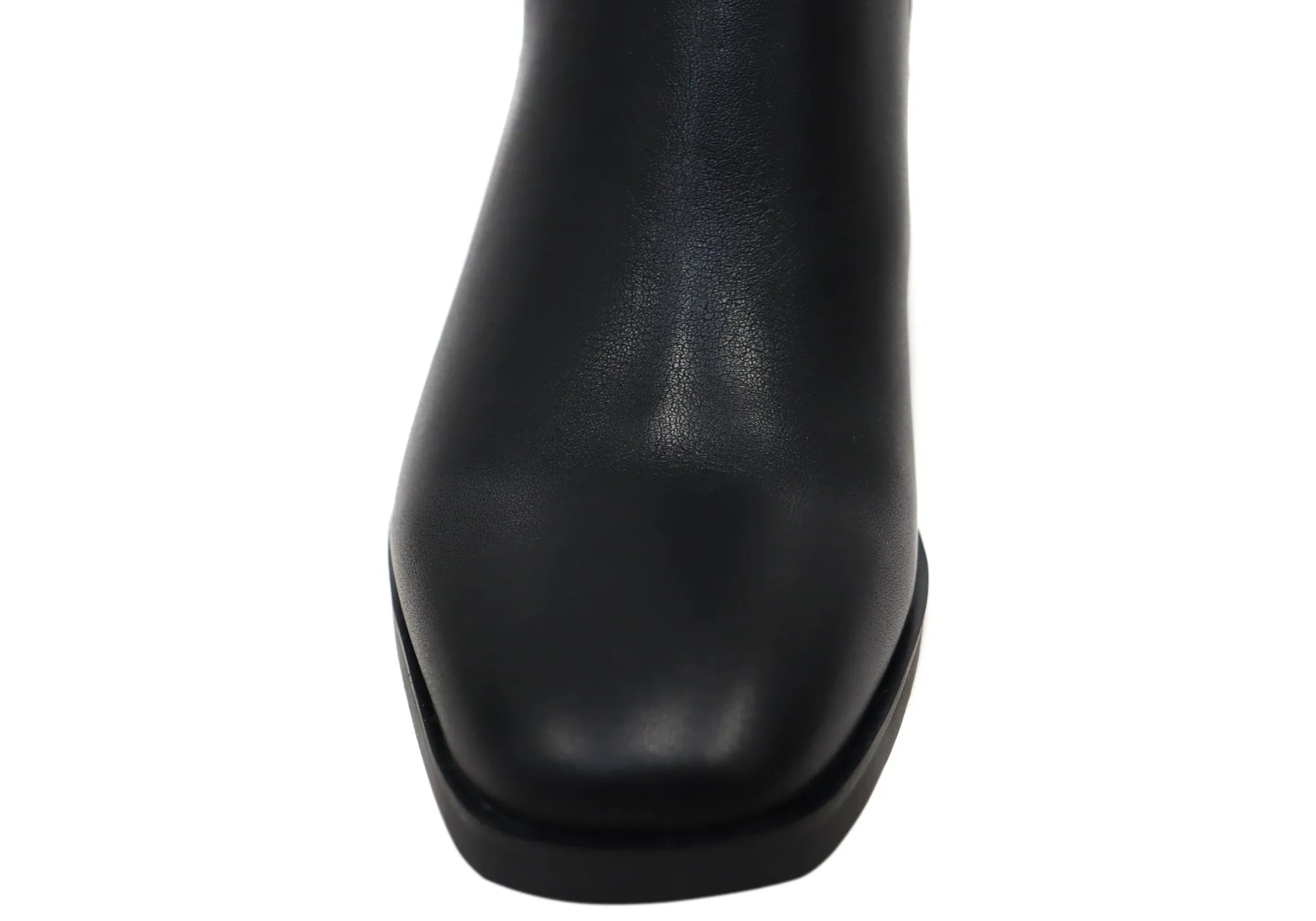 Hush Puppies Patron Womens Leather Heeled Mid Calf Black Boots