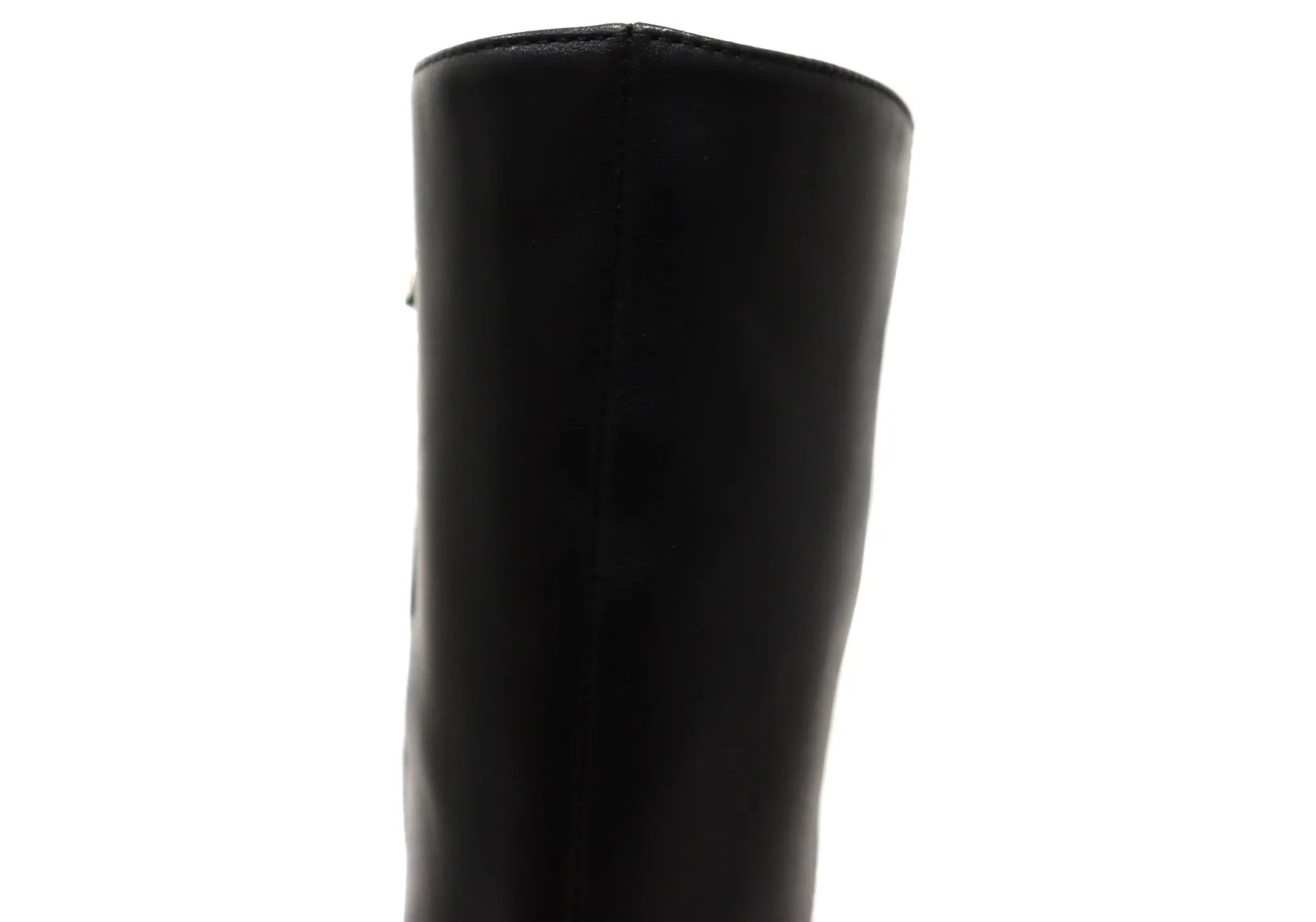 Hush Puppies Patron Womens Leather Heeled Mid Calf Black Boots