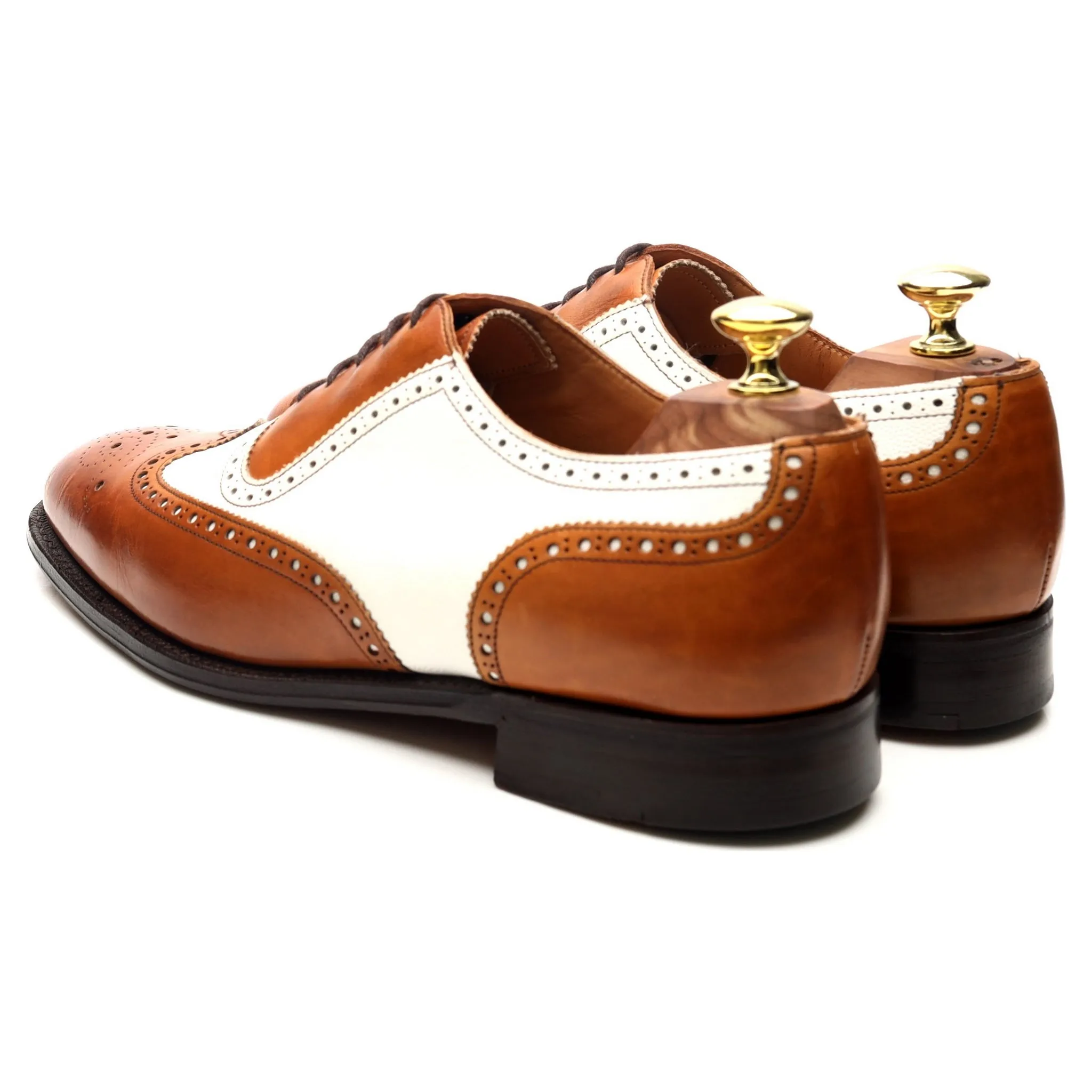 'Hyde' Tan Brown Brown White Leather Spectator Brogues UK 7 F