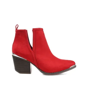 ISSLA CUTOUT BOOTIES IN FAUX SUEDE