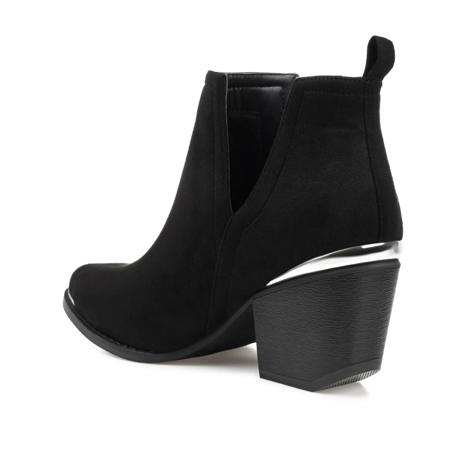 ISSLA CUTOUT BOOTIES IN FAUX SUEDE