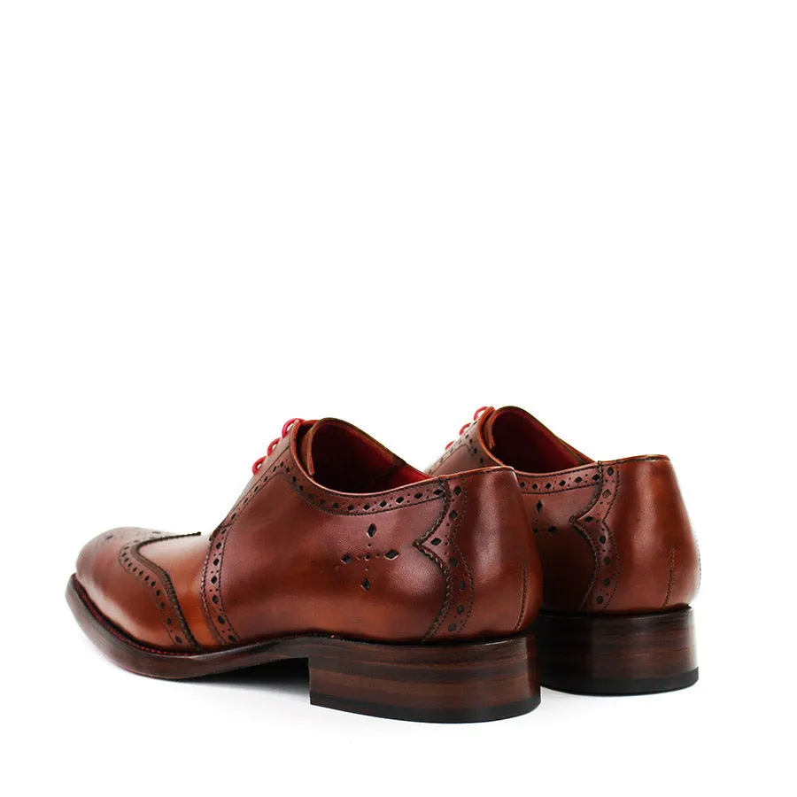 Jeffery West - Bay Dexter Semi Brogue Derby Shoes in Caramel