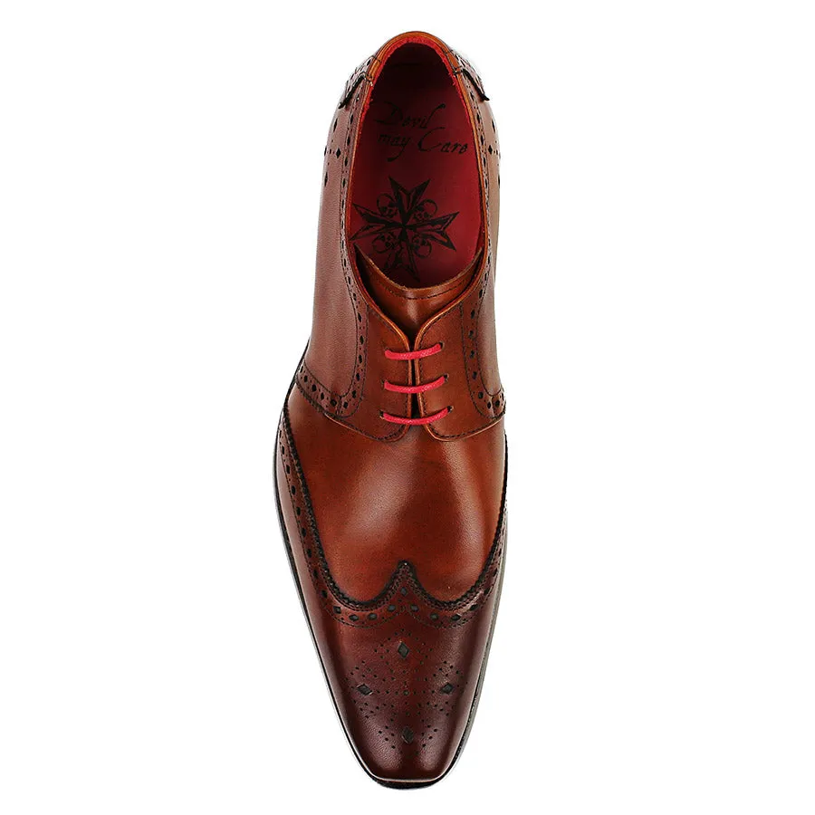 Jeffery West - Bay Dexter Semi Brogue Derby Shoes in Caramel