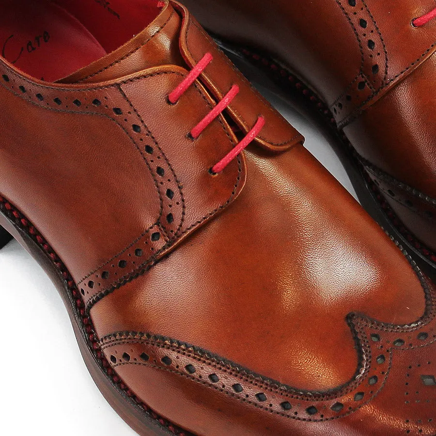 Jeffery West - Bay Dexter Semi Brogue Derby Shoes in Caramel