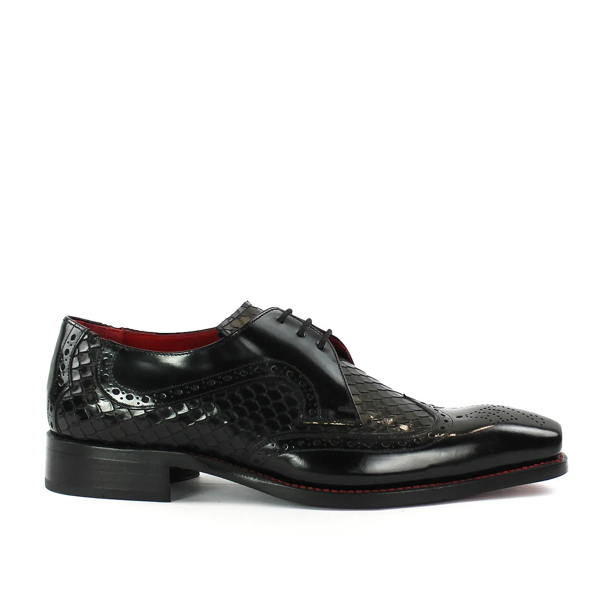 Jeffery West - Bold Hendrix Brogue Derby Shoes in Black