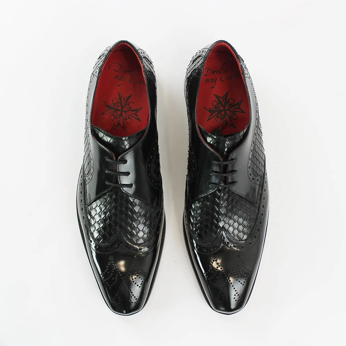 Jeffery West - Bold Hendrix Brogue Derby Shoes in Black