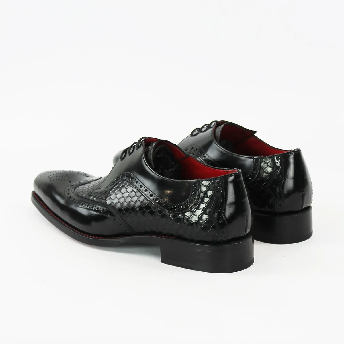 Jeffery West - Bold Hendrix Brogue Derby Shoes in Black