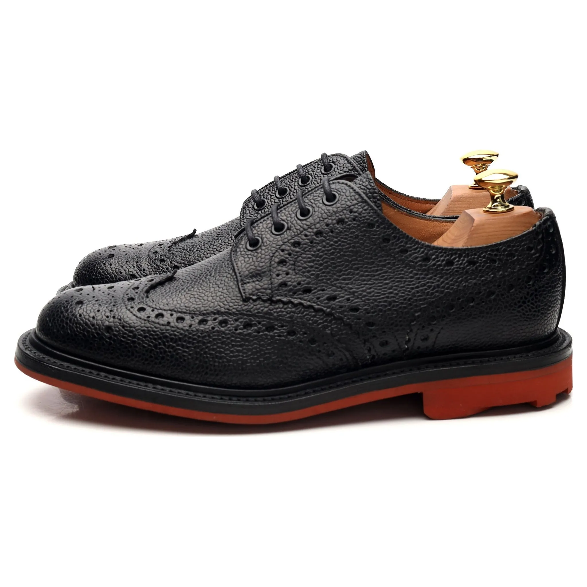 'Jude' Black Leather Derby Brogues UK 6.5