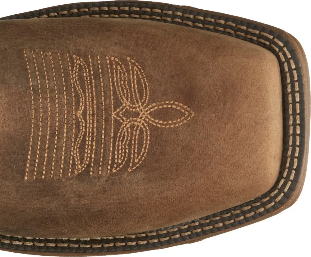 'Justin' Men's 11" Rush Western Square Toe - Peanut Tan / Bronze Orange