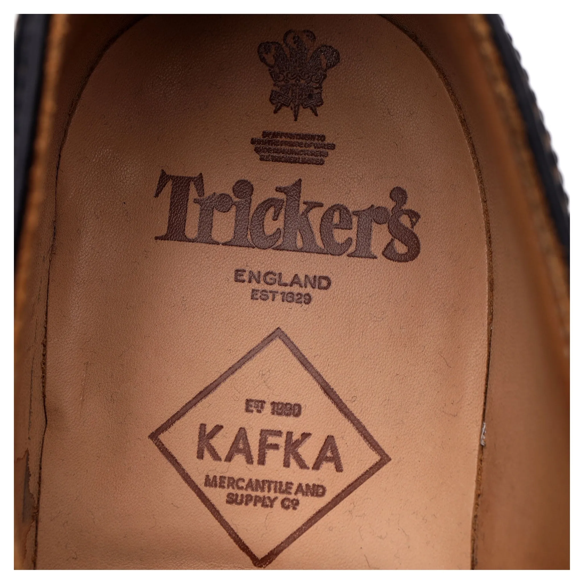 Kafka 'Bourton' Black Leather Derby Brogues UK 9.5