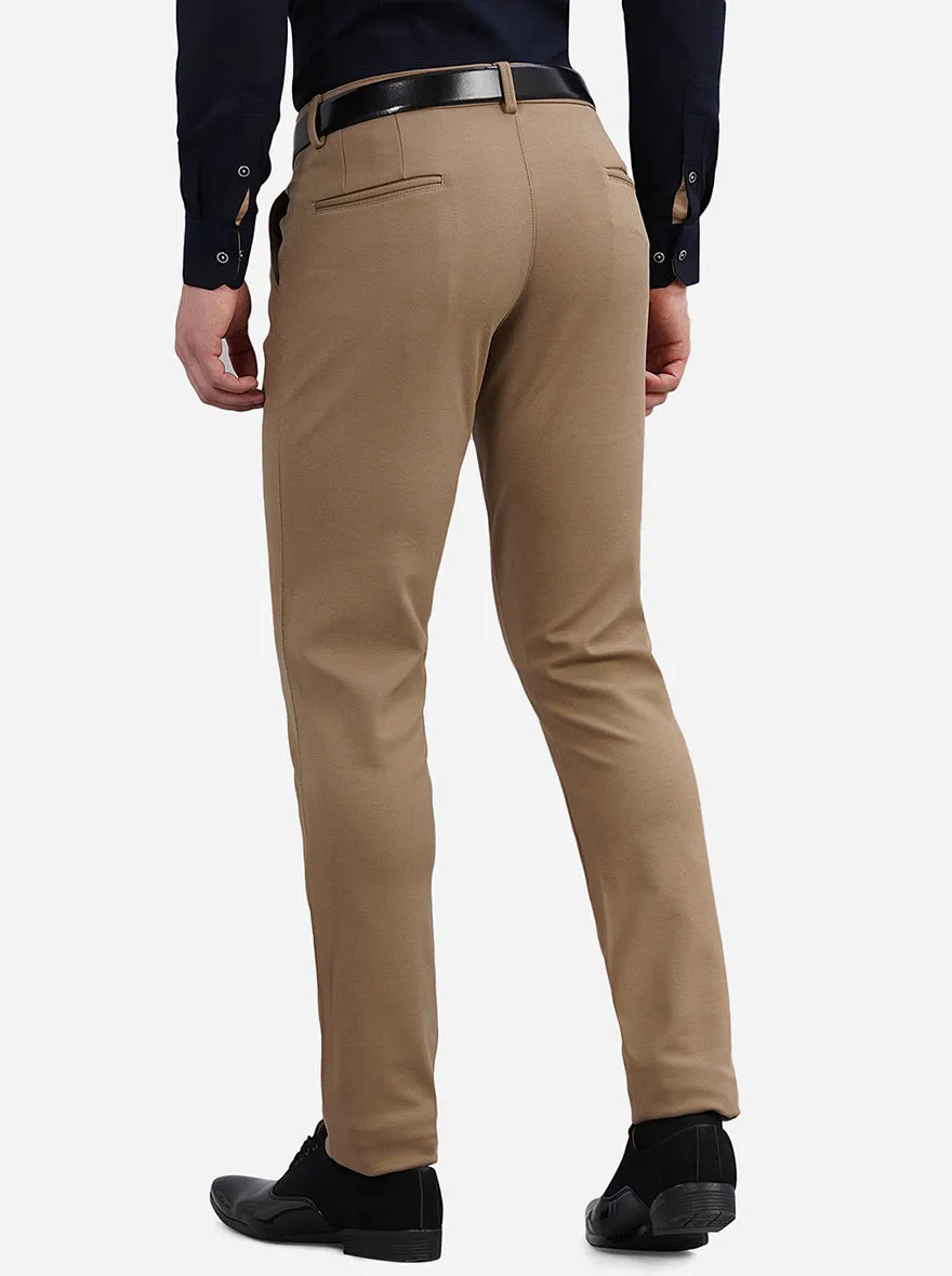 Khaki Solid Slim Fit Club Wear Trouser | JB Studio