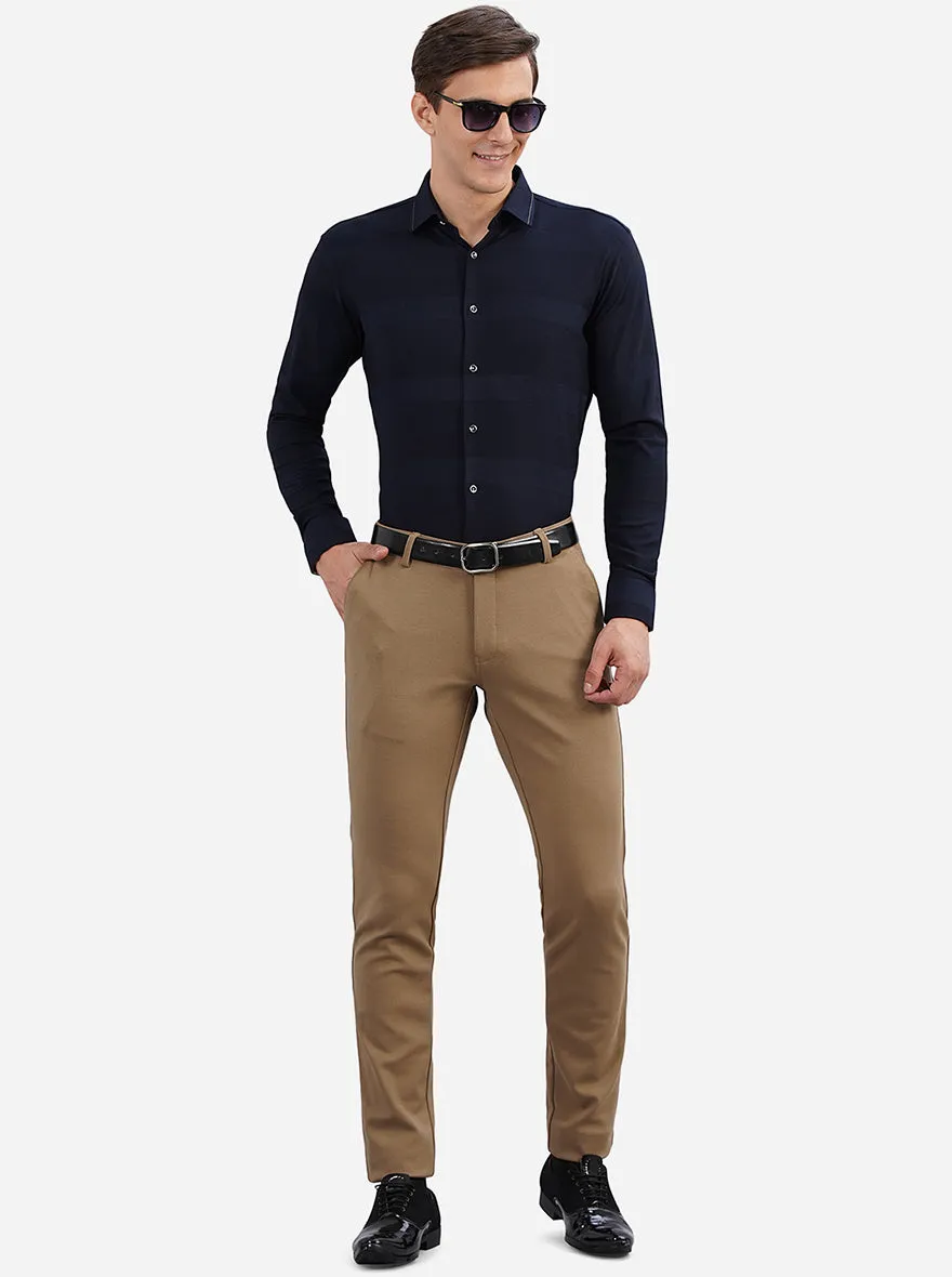 Khaki Solid Slim Fit Club Wear Trouser | JB Studio