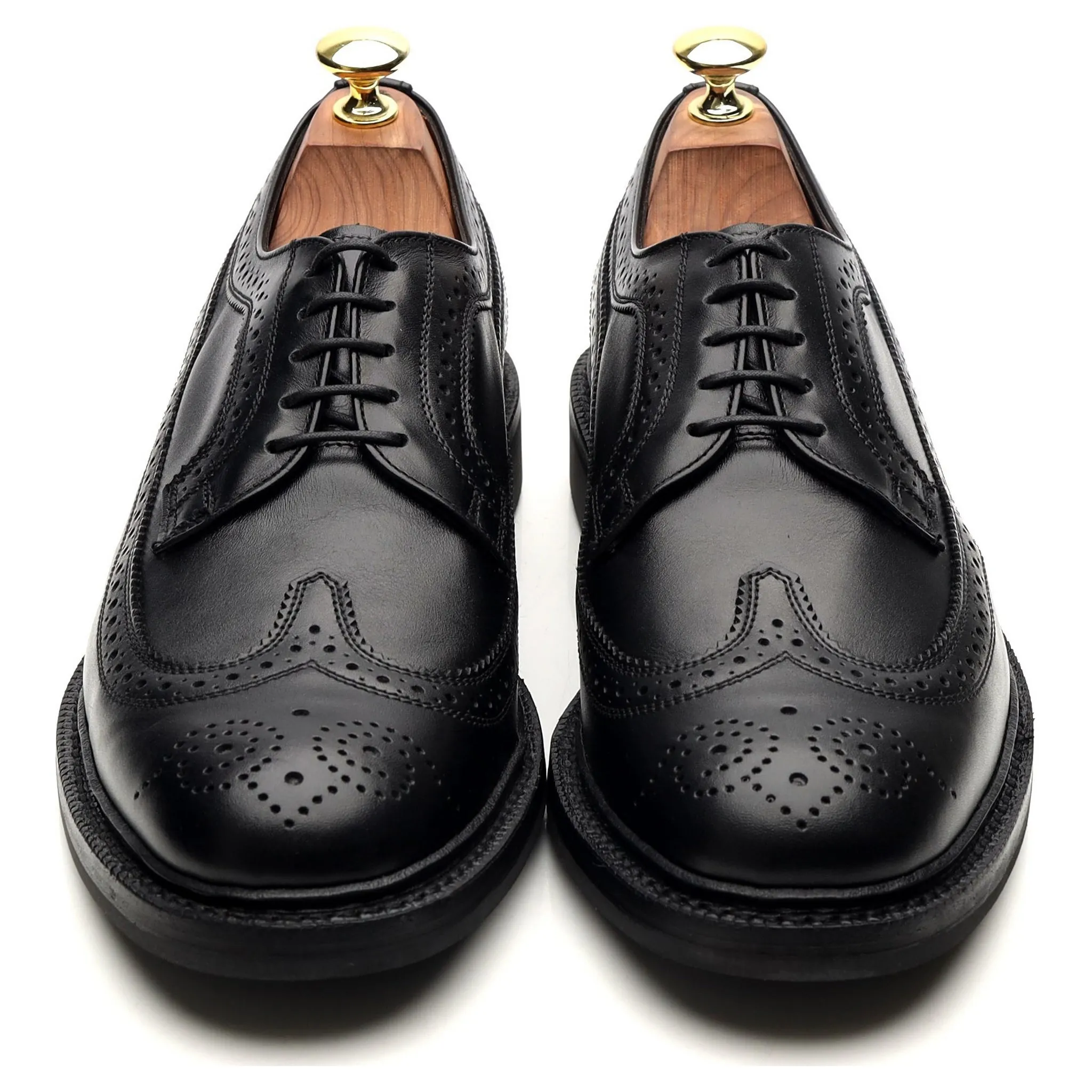 'Kingston' Black Leather Derby Brogues UK 7.5 F