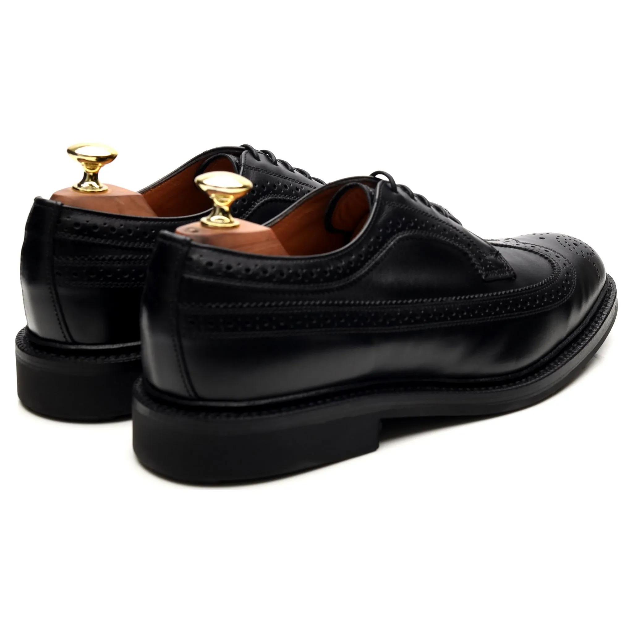 'Kingston' Black Leather Derby Brogues UK 7.5 F