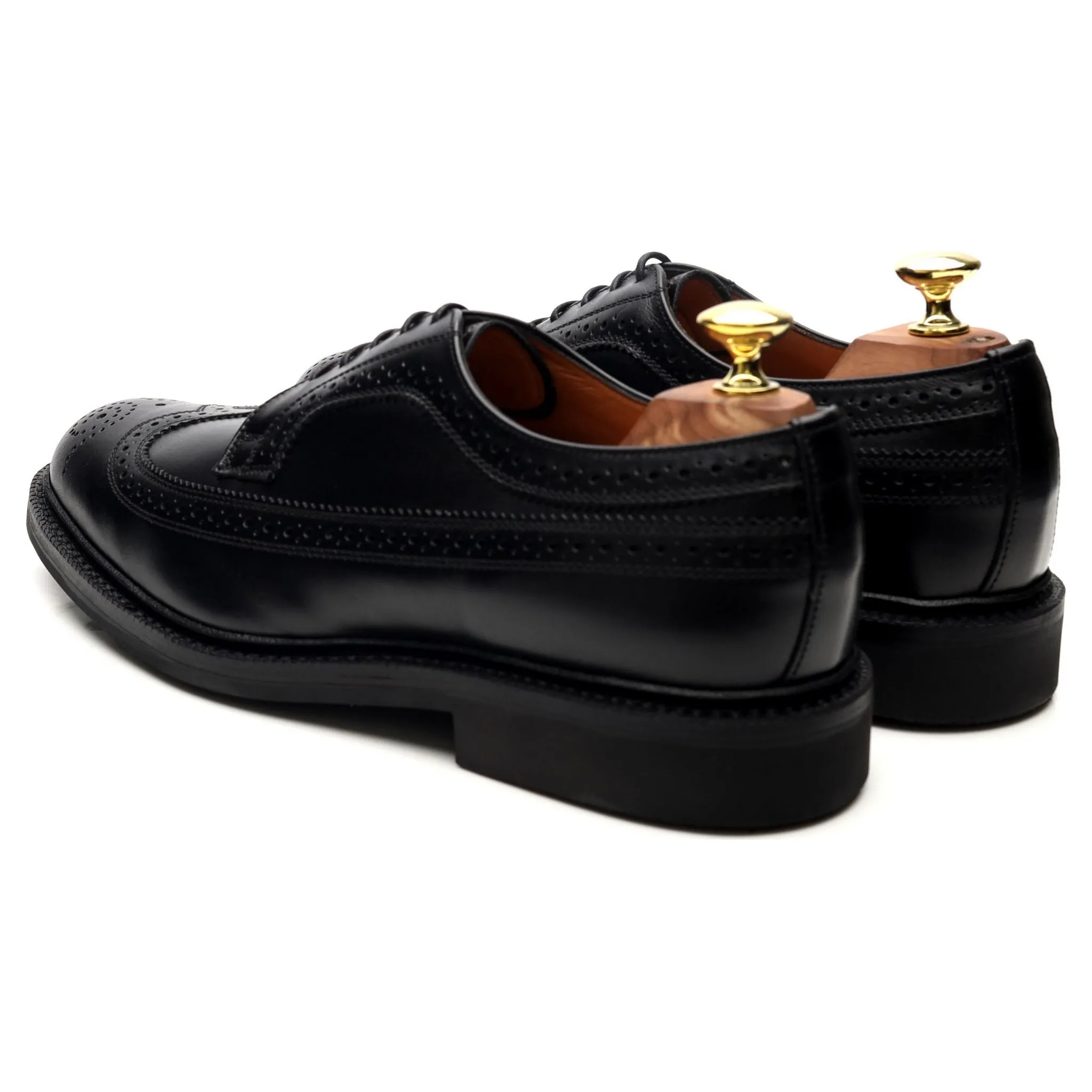 'Kingston' Black Leather Derby Brogues UK 7.5 F