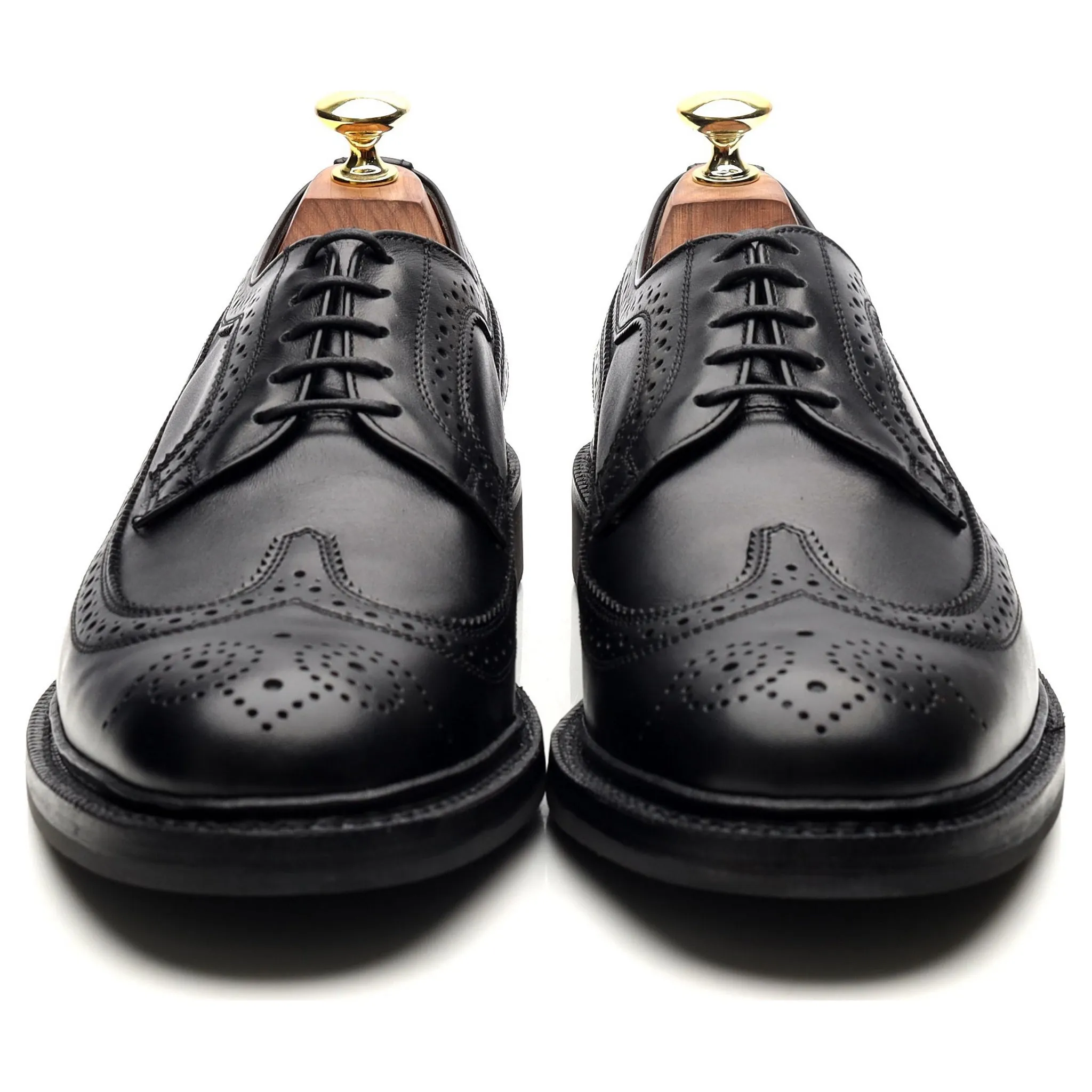 'Kingston' Black Leather Derby Brogues UK 7.5 F