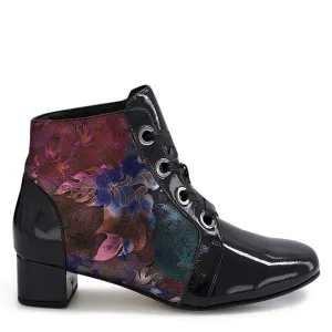 KNOX W - BLACK-BLACK METAL FLORAL PATENT LEATHER