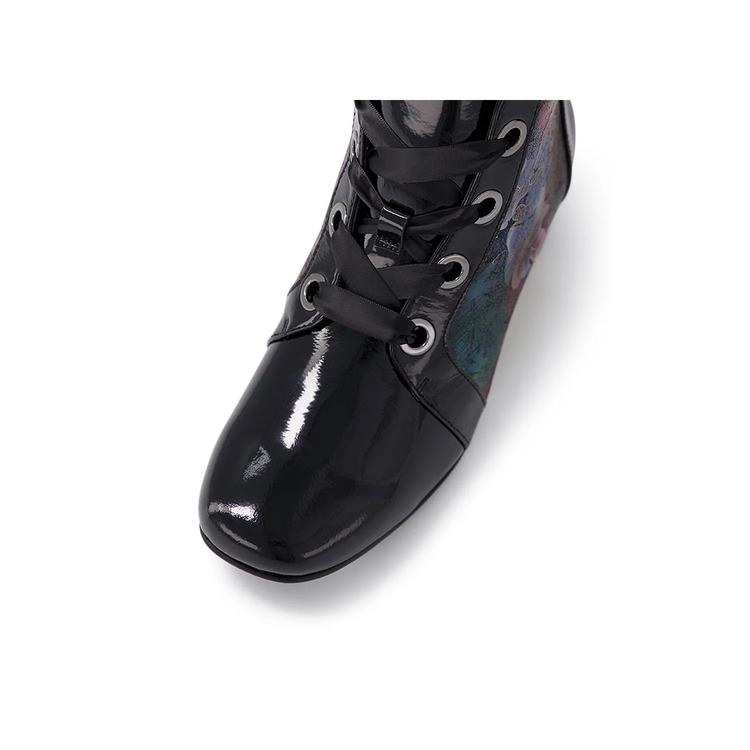 KNOX W - BLACK-BLACK METAL FLORAL PATENT LEATHER