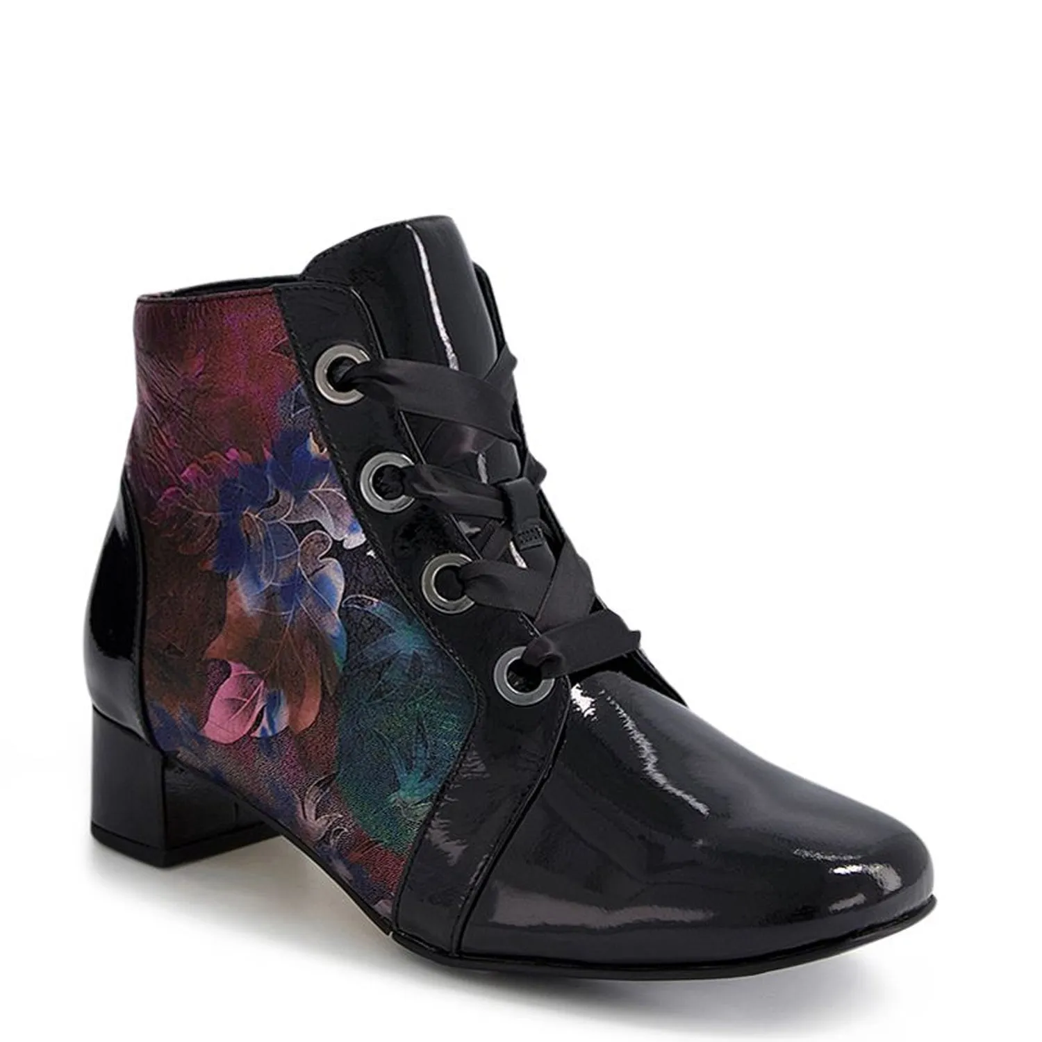 KNOX W - BLACK-BLACK METAL FLORAL PATENT LEATHER