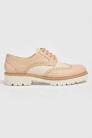 Ladies Lace Up Brogues Pod Leather Ladies Shoes Pink Kortney sale