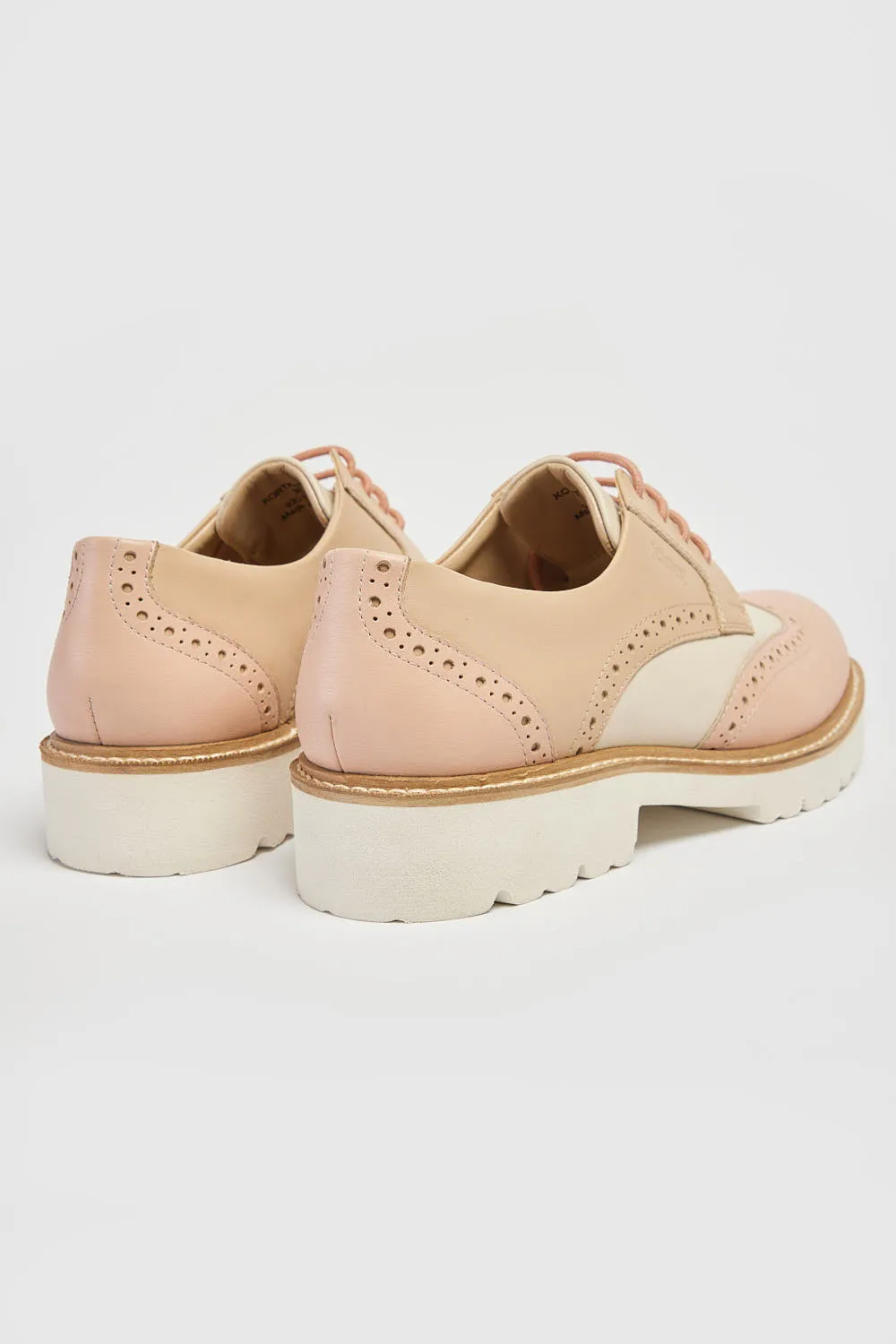 Ladies Lace Up Brogues Pod Leather Ladies Shoes Pink Kortney sale