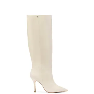 Larroude Kate Boot In Ivory Leather