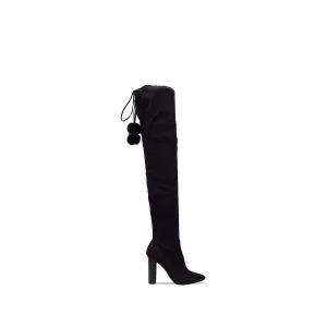 Lauren High Heel Over Knee Pom Pom Boot