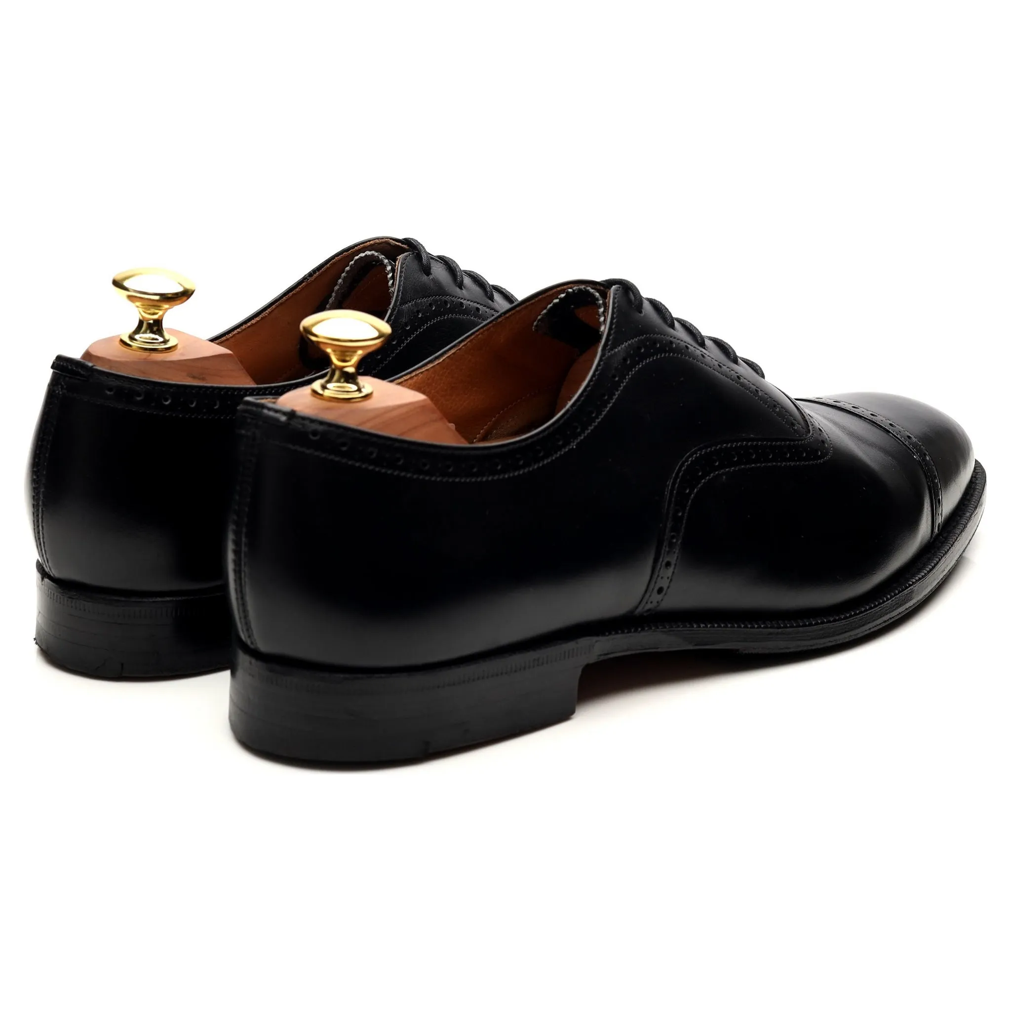 'Legate' Black Leather Oxford Semi Brogues UK 8.5 G