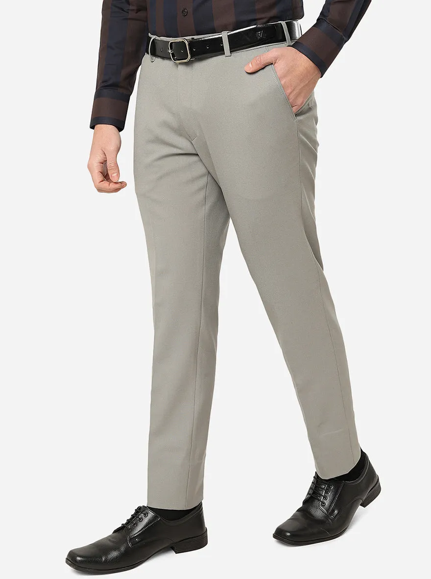 Light Dust Solid Super Slim fit Formal Trouser | JadeBlue