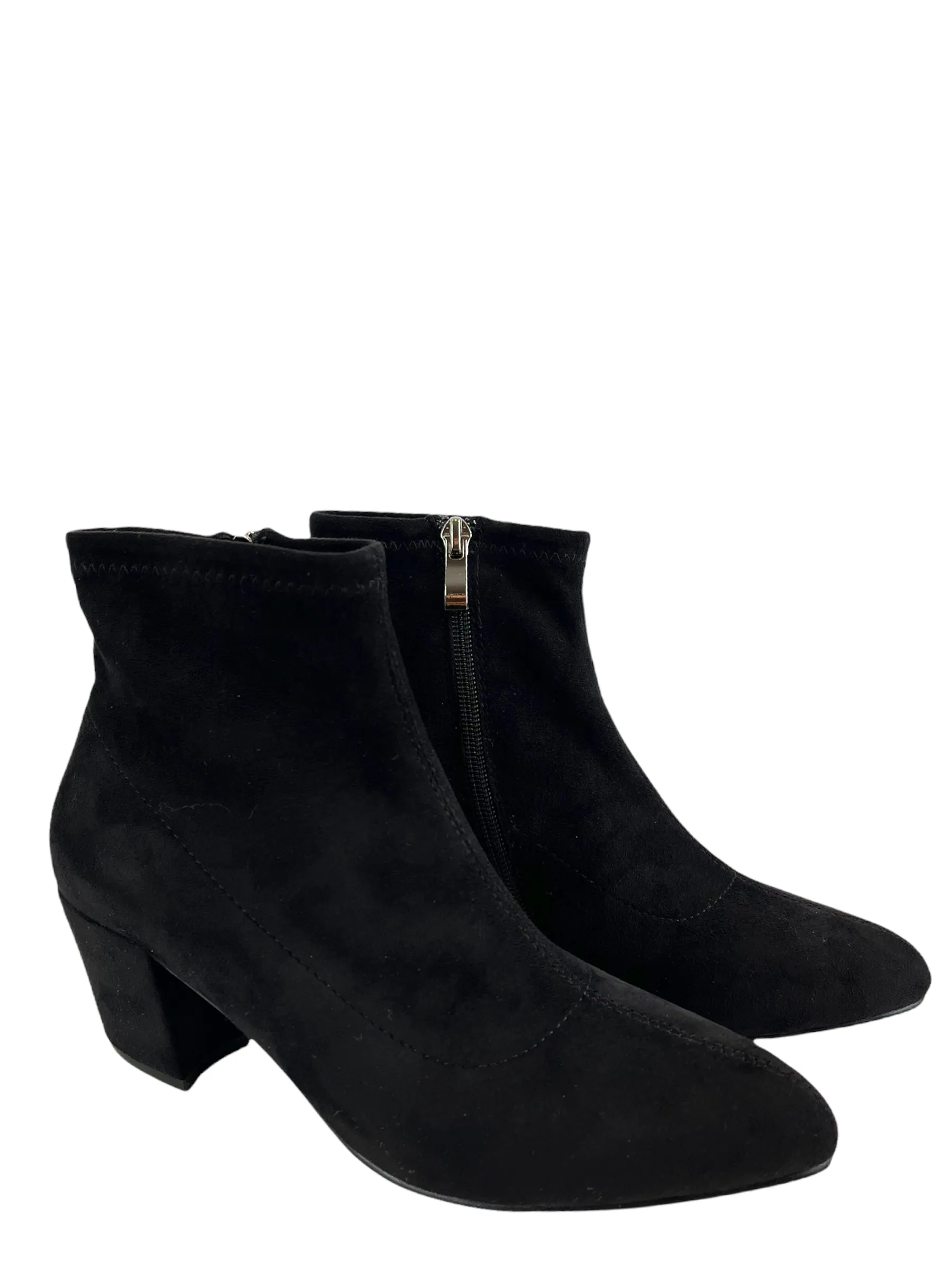 Lisa Key Black Suede Heeled Ankle Boots - UK 4