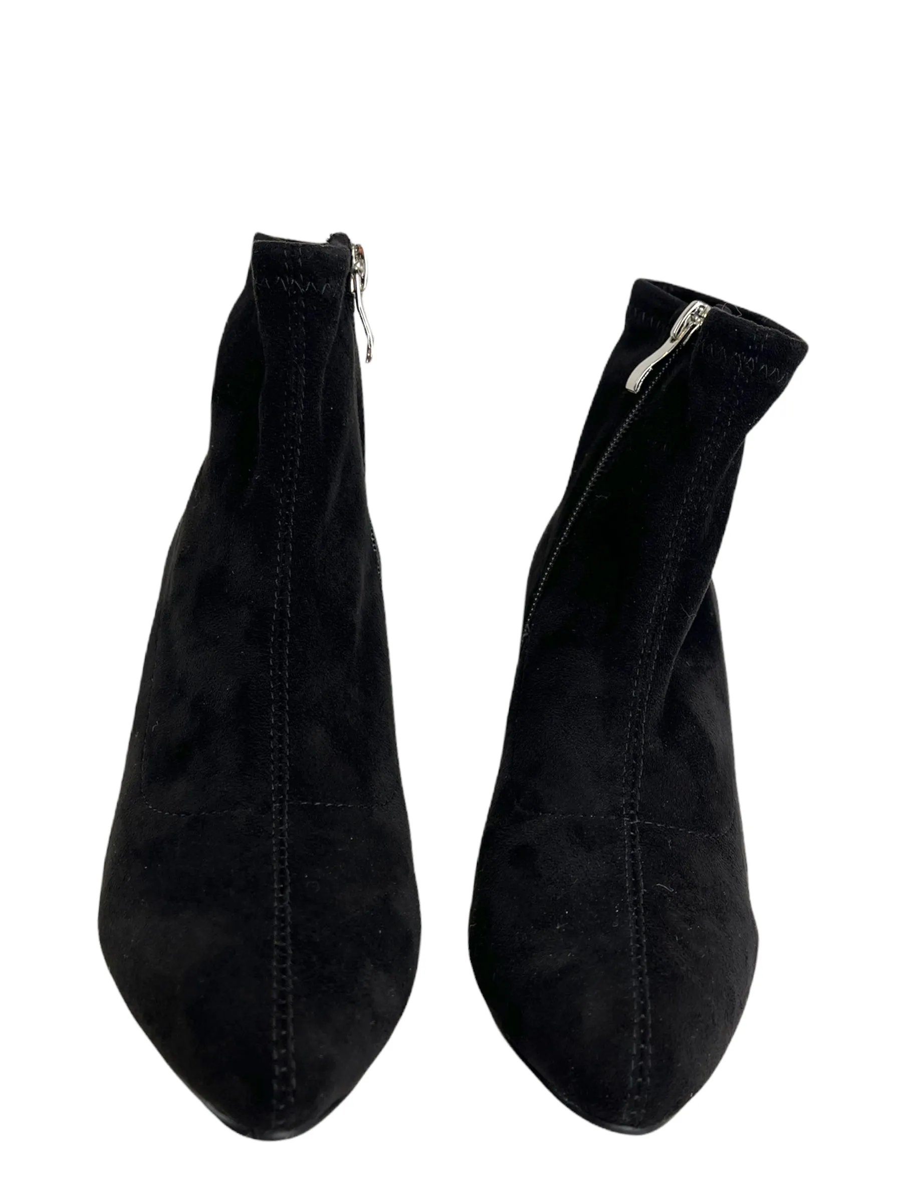 Lisa Key Black Suede Heeled Ankle Boots - UK 4