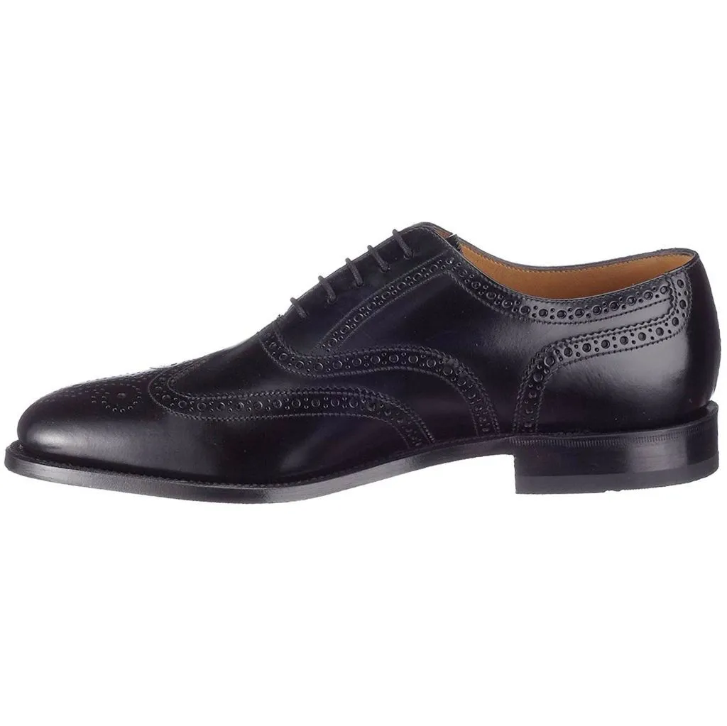 Loake 202 Black Mens Leather Lace-up Brogues Wingtip Oxford Shoes - UK 8