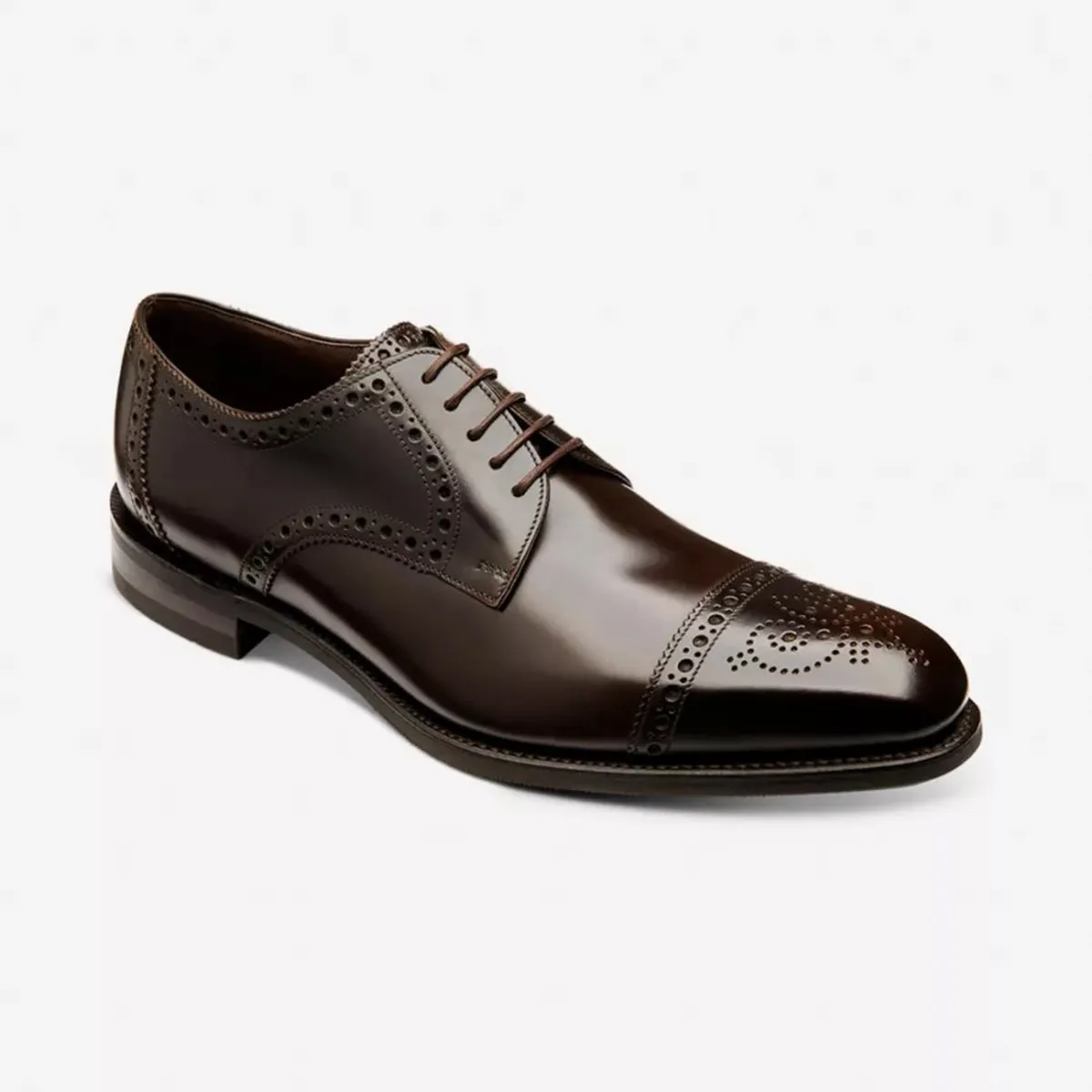 Loake - Eldon Derby Semi Brogue in Dark Brown