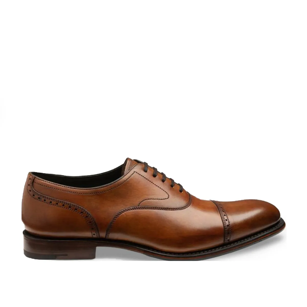 Loake - Hughes Semi Brogue Shoes in Chestnut