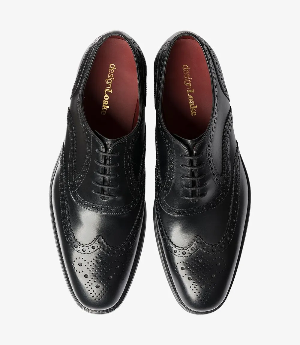 Loake Men's Kerridge Leather Oxford Brogue Shoes Black