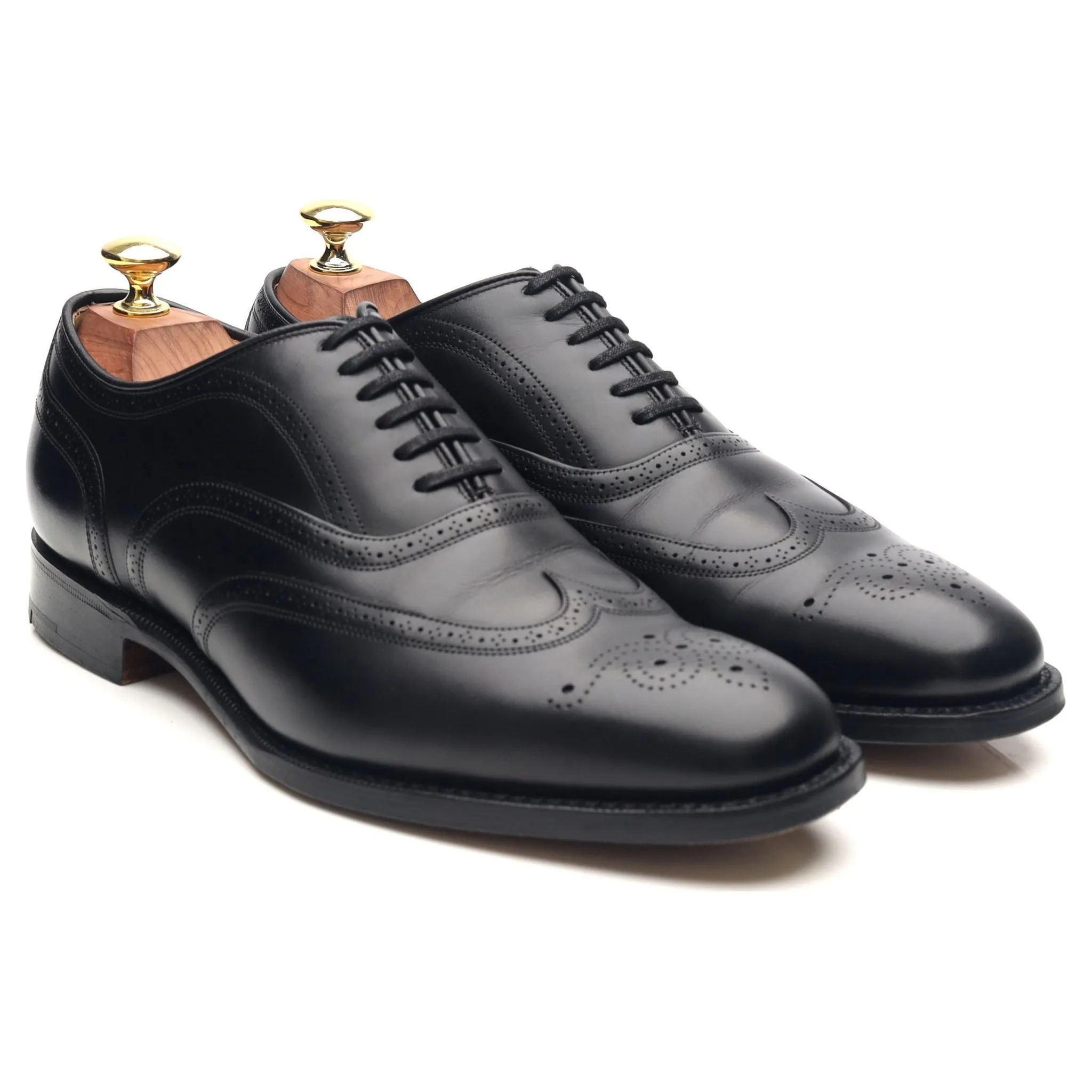 'Longton' Black Leather Brogues UK 7 F