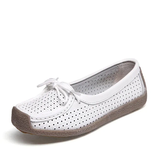 Loyola Women's Summer Leather Flat Loafers Shoes