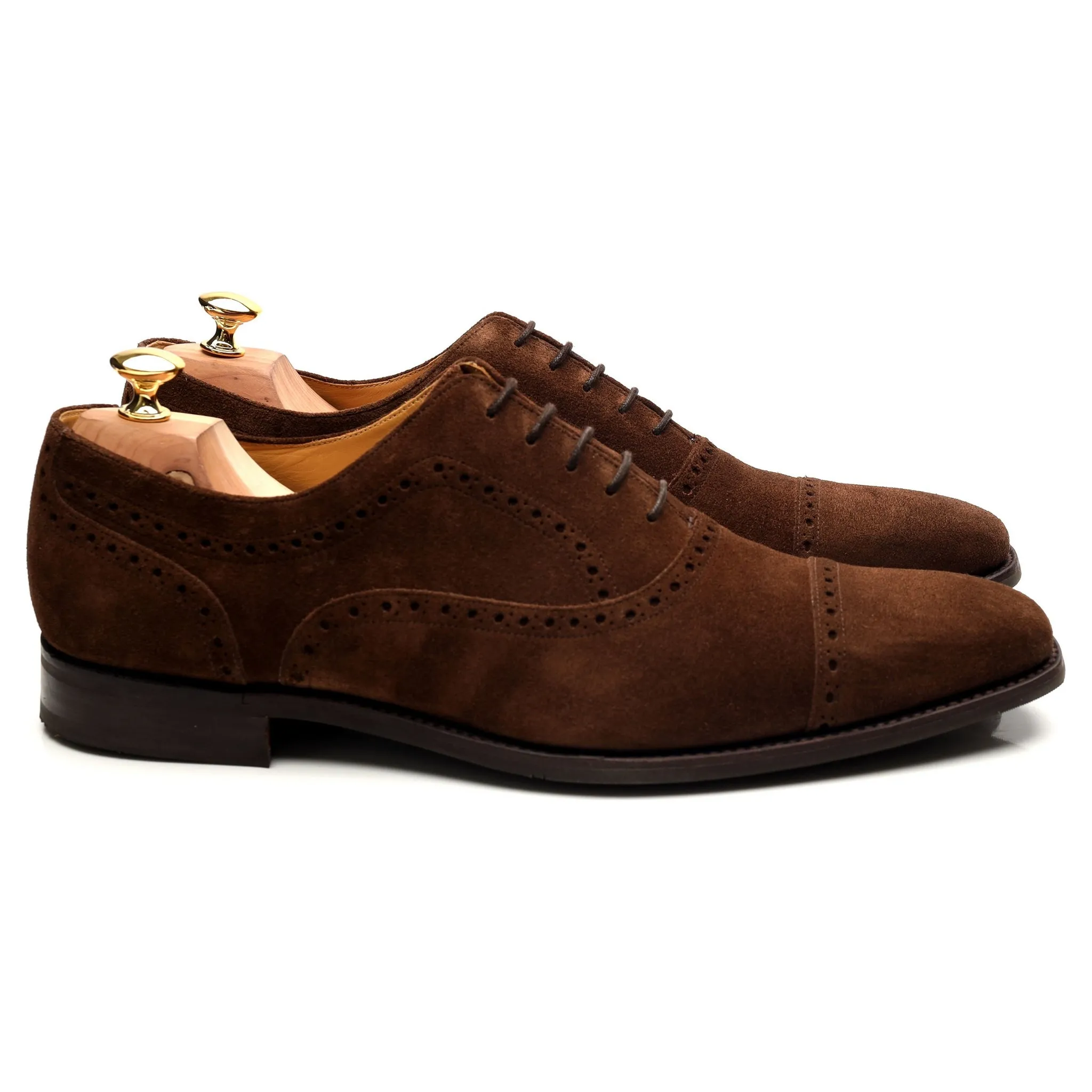 'Luke' Brown Suede Oxford Semi Brogues UK 11 G