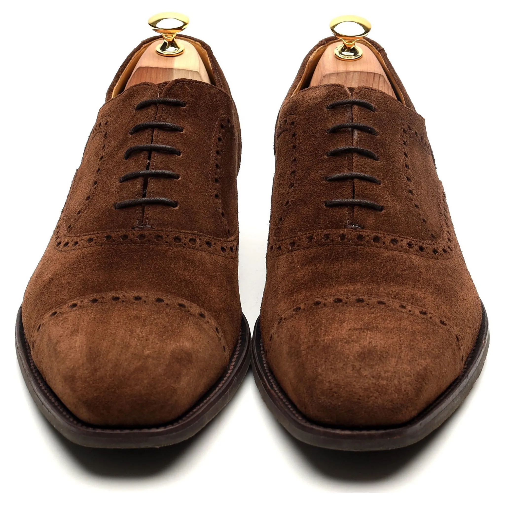 'Luke' Brown Suede Oxford Semi Brogues UK 11 G