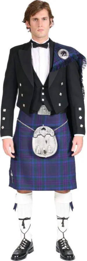 Luxury Prince Charlie Jacket Outfit with 8 Yard 16oz Lochcarron Strome Kilt - Made to Order