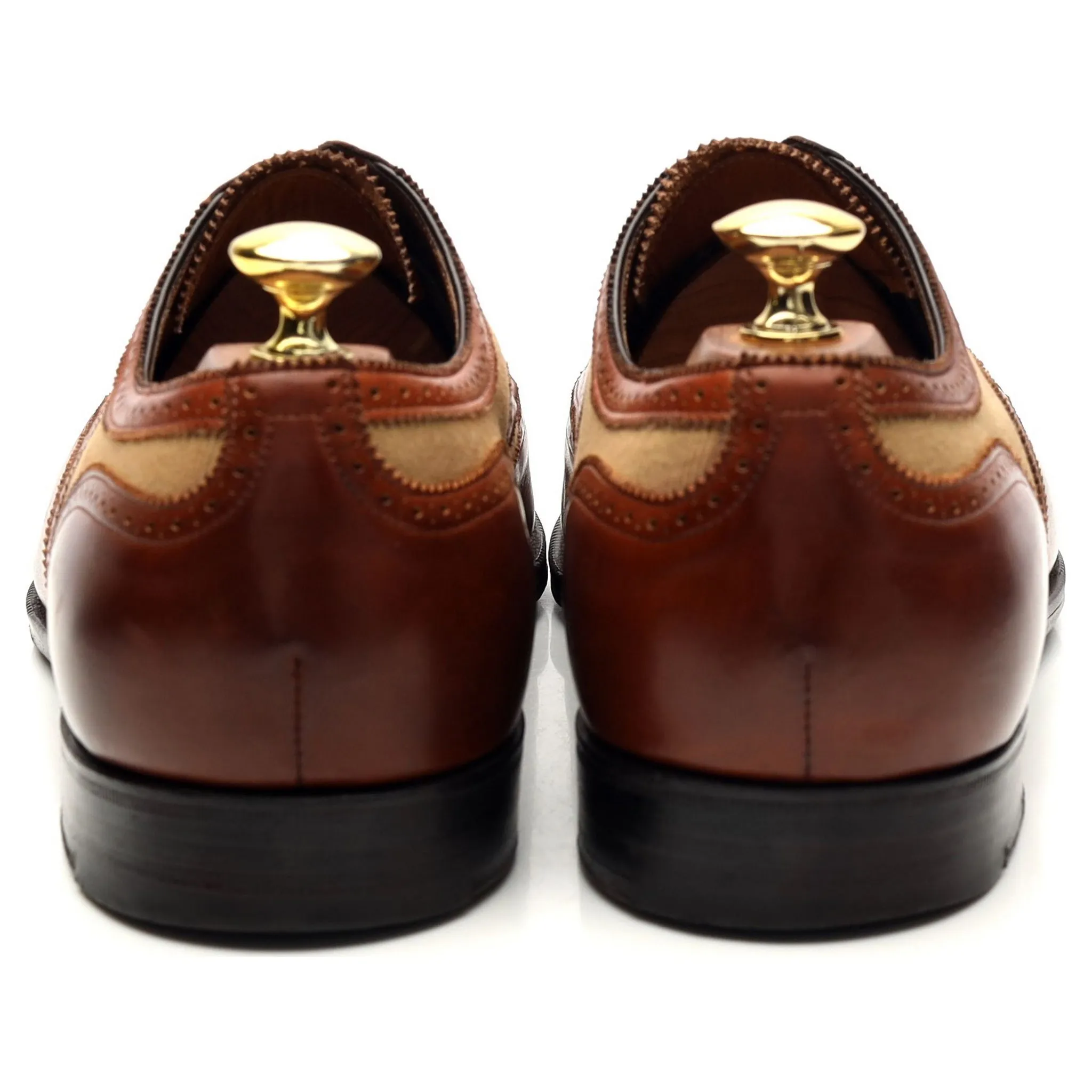 'Malvern' Tan Brown Leather Oxford Brogues UK 8.5 E