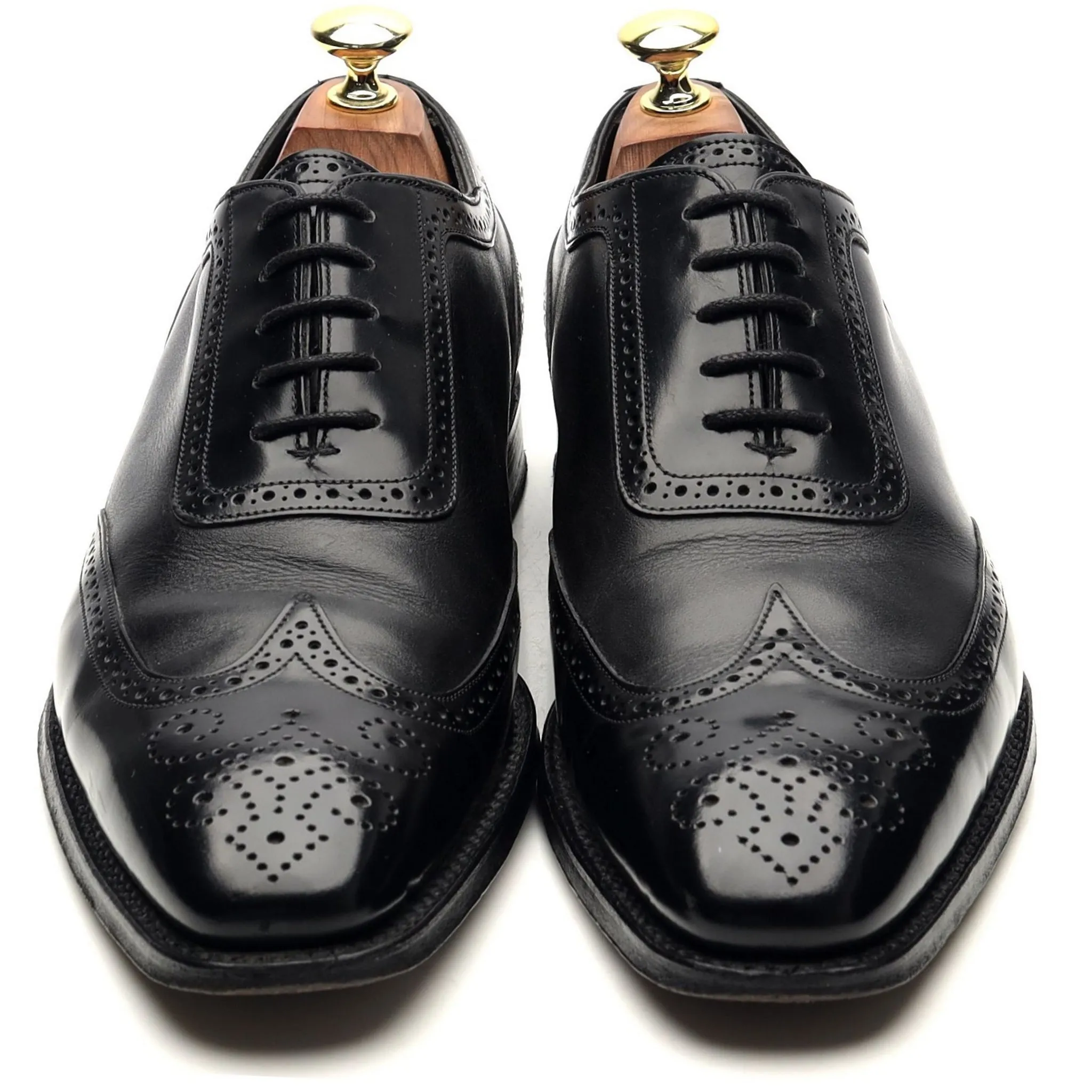 M&S Black Leather Oxford Brogues UK 7 F